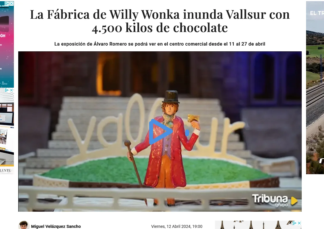 La Fábrica de Willy Wonka inunda Vallsur con 4.500 kilos de chocolate 